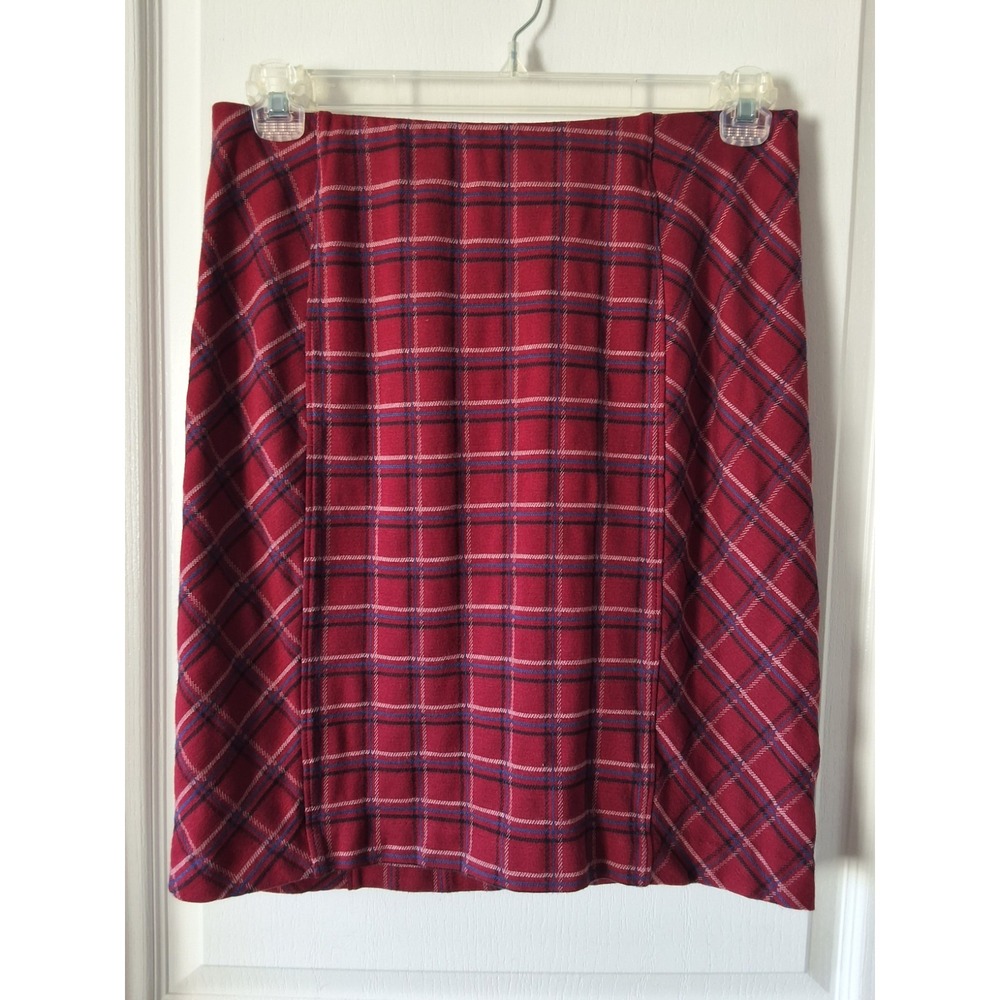 J. Jill Ponte‎ Women's Size S Plaid Skirt Red Multicolor Holiday Fall Layer Y2k
